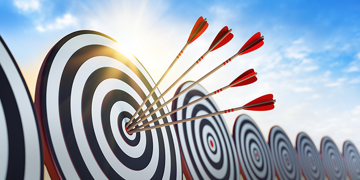 Bullseye depicting targeted direct mail attribution