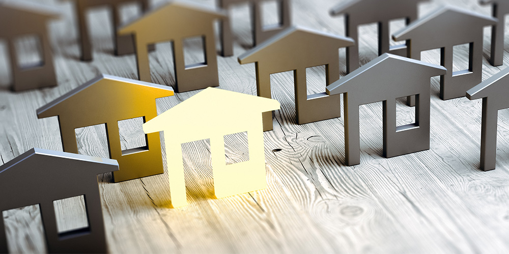Image of homes representing direct mail testing